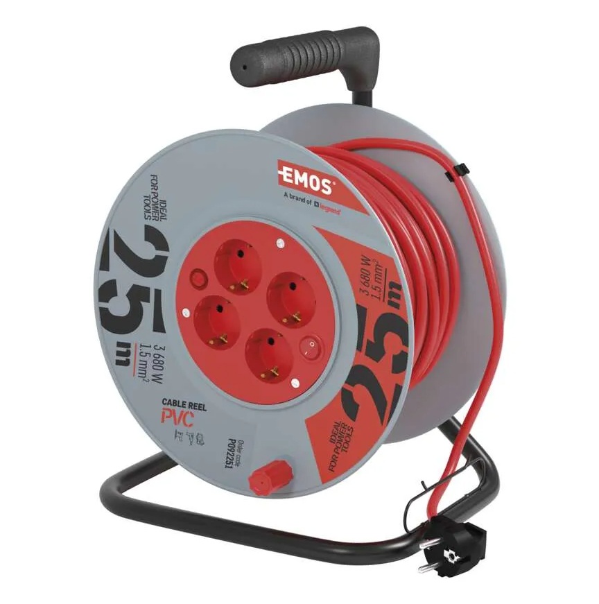 Pikendusjuhe poolil Emos P092251; 25 m; 3x1,5 mm²