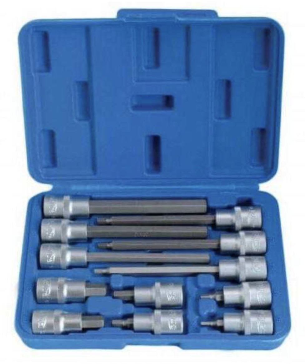 Padrunvõtmete komplekt Hex otsikutega SATRA S-SH1212L; 1/2''; 12 tk