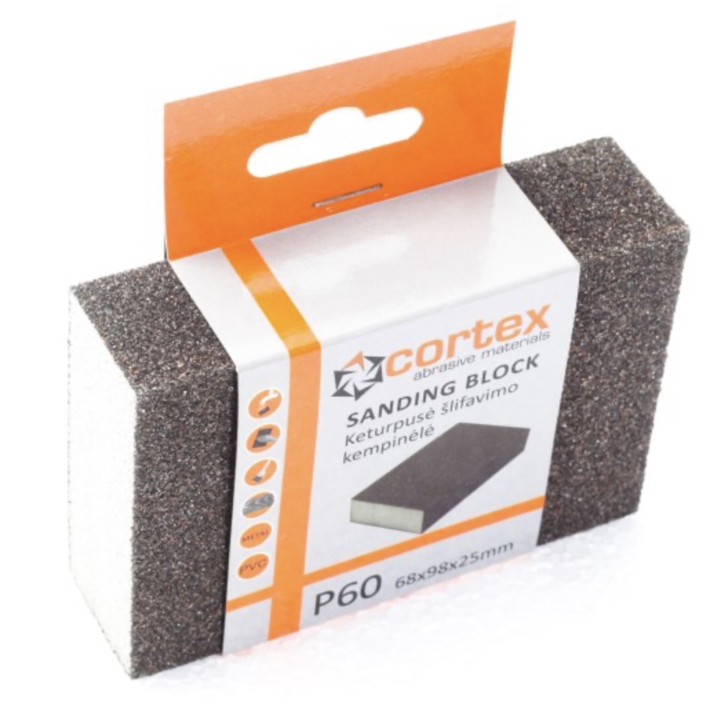 Lihvimis käsn Cortex 14415; 98x68x25 mm; P60