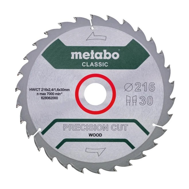Saeketas puidule Metabo HW/CT PRECISION CUT WOOD - CLASSIC; 216x30x30 mm; 22°