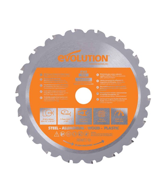 Lõikeketas Evolution R165TCT-18CS; 165 mm; Z18