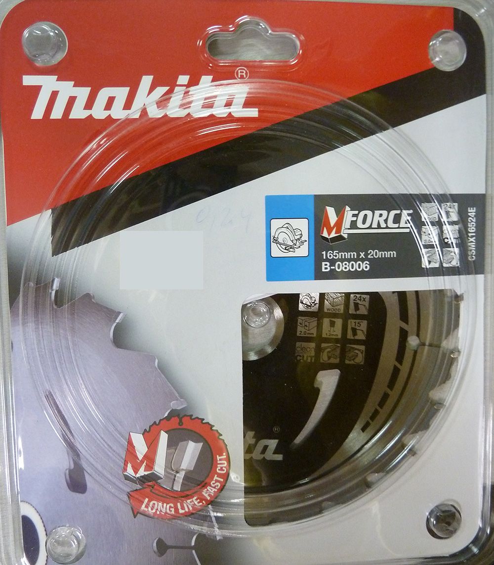 Saeketas puidule Makita MFORCE; 165x2x20,0 mm; Z24; 15°