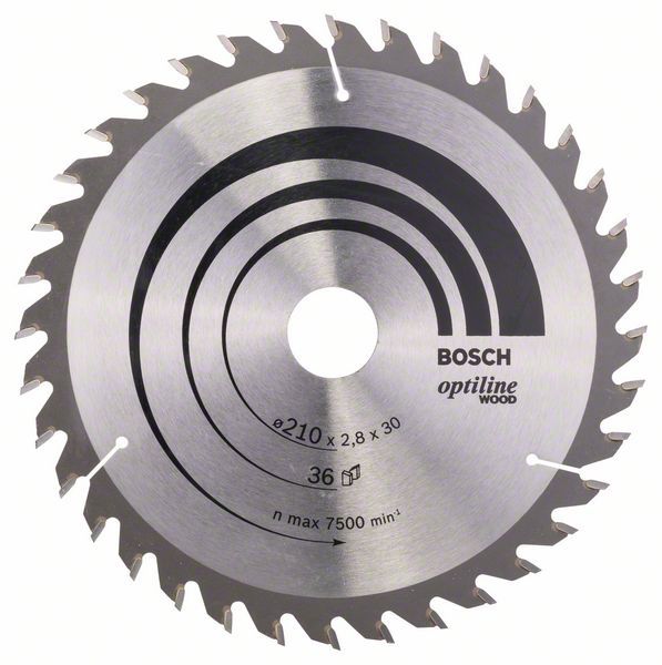 Saeketas puidule Bosch OPTILINE WOOD; 210x2,8x30,0 mm; Z36; 15°