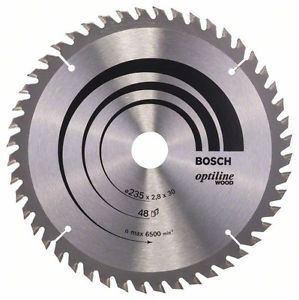 Saeketas puidule Bosch OPTILINE WOOD; 235x2,8x30,0 mm; Z48; 15°