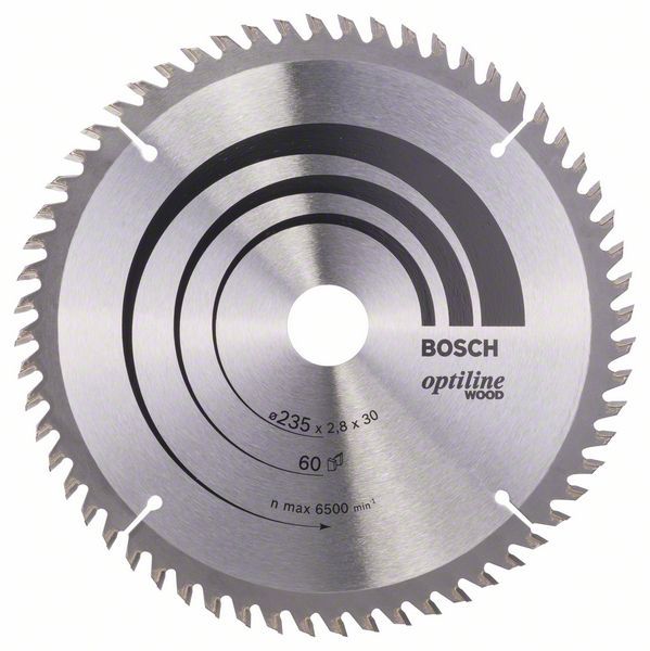 Saeketas puidule Bosch OPTILINE WOOD; 235x2,8x30,0 mm; Z60; 15°