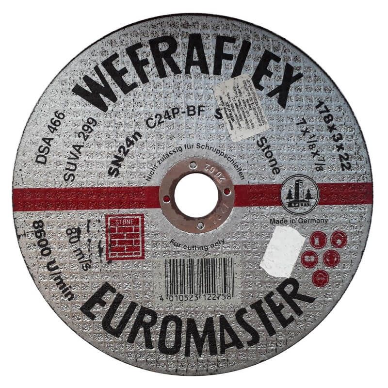 Abrasiiv lõikeketas Wefra; 178x3x22 mm kivi