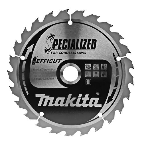 Saeketas puidule Makita EFFICUT; 165x1,4x20,0 mm; Z25; 23°