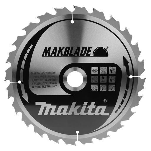 Saeketas puidule Makita; 260x2,3x30,0 mm; Z24; 20°
