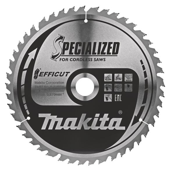 Saeketas puidule Makita EFFICUT; 260x2,15x30,0 mm; Z45; 10°
