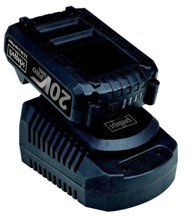 Aku Scheppach;20 V; 2,0 Ah; Li-ion + Laadija
