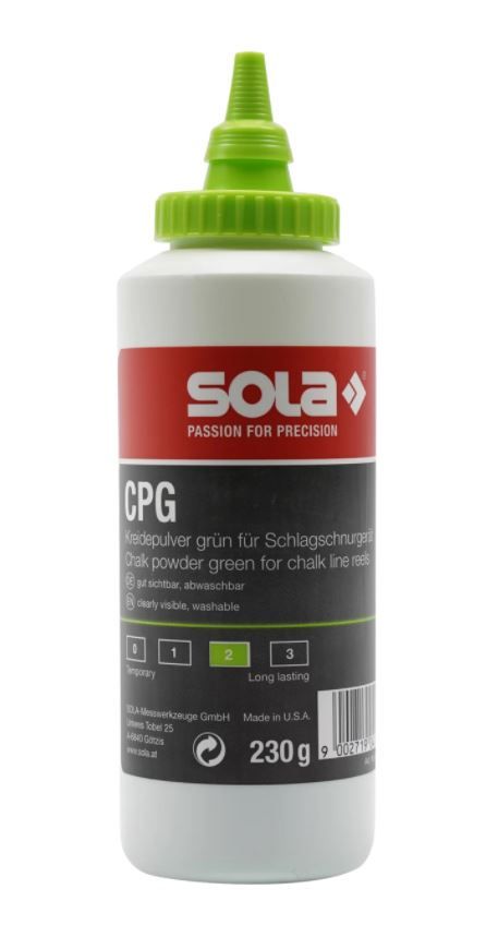 Märgistus täitekriit Chalk line mõõdulindile Sola CPG; 230 g; roheline