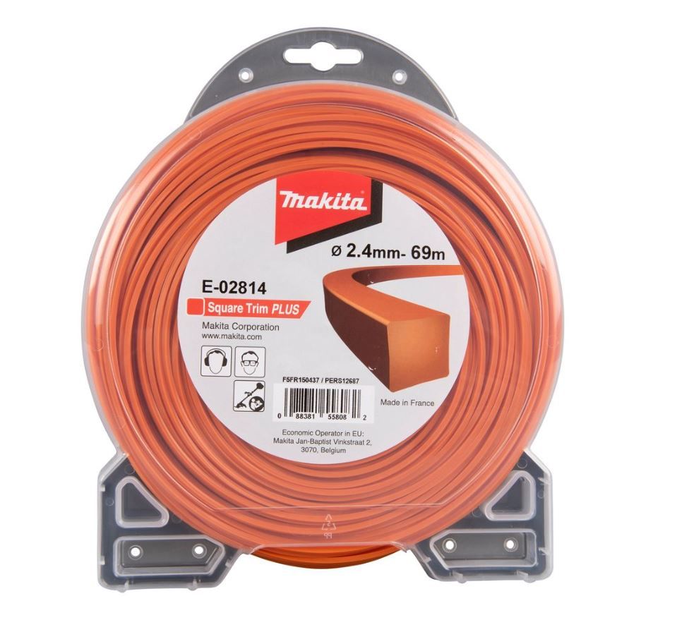 Trimmeri jõhv Makita; 2,4 mm/69 m; Nelinurkne