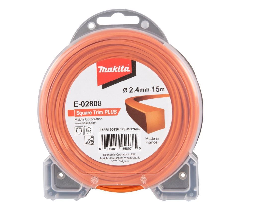 Trimmeri jõhv Makita; 2,4 mm/15 m; Nelinurkne