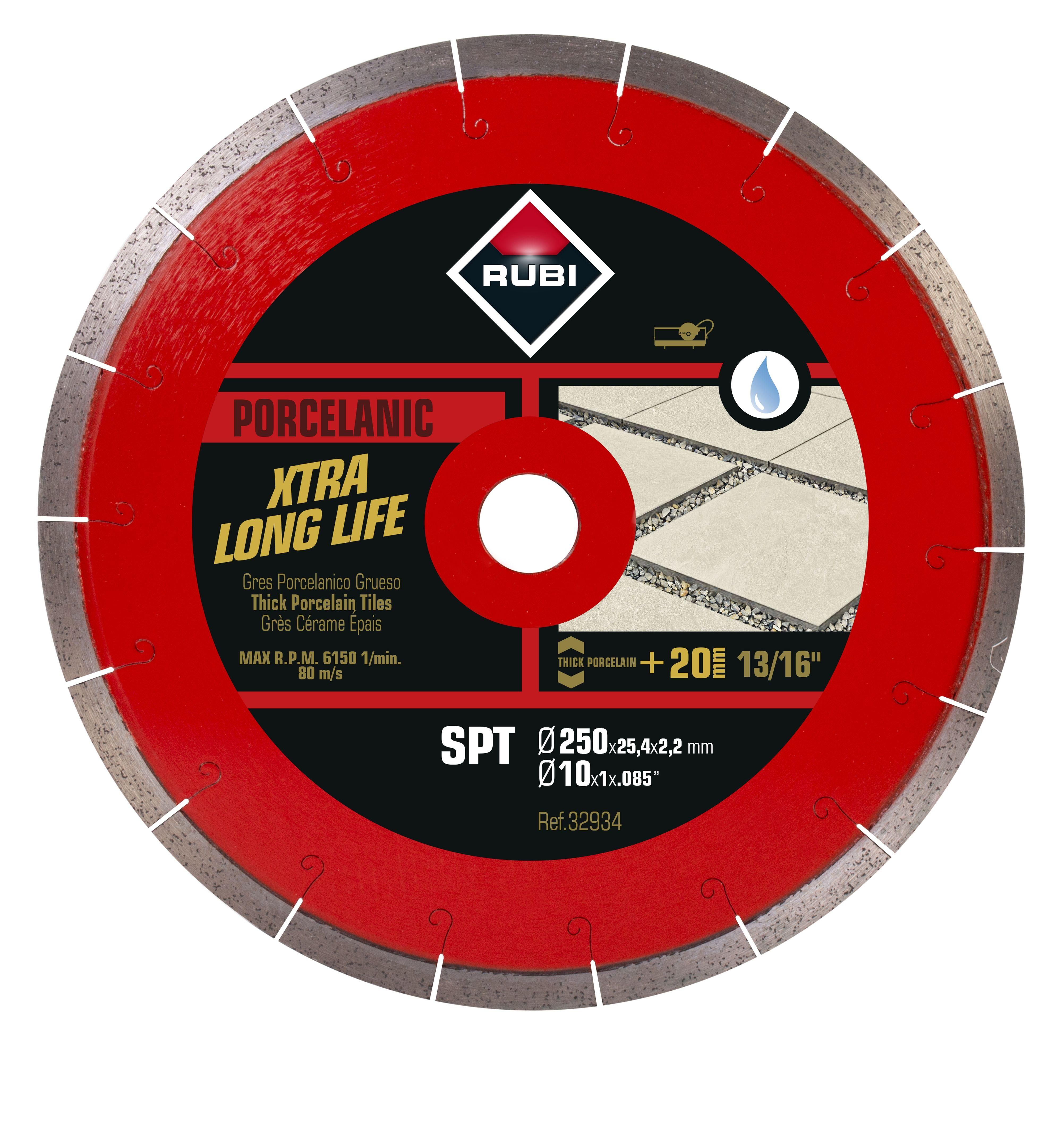 Teemantlõikeketas märglõikamiseks Rubi SPT 250 PREMIUM; 250 mm