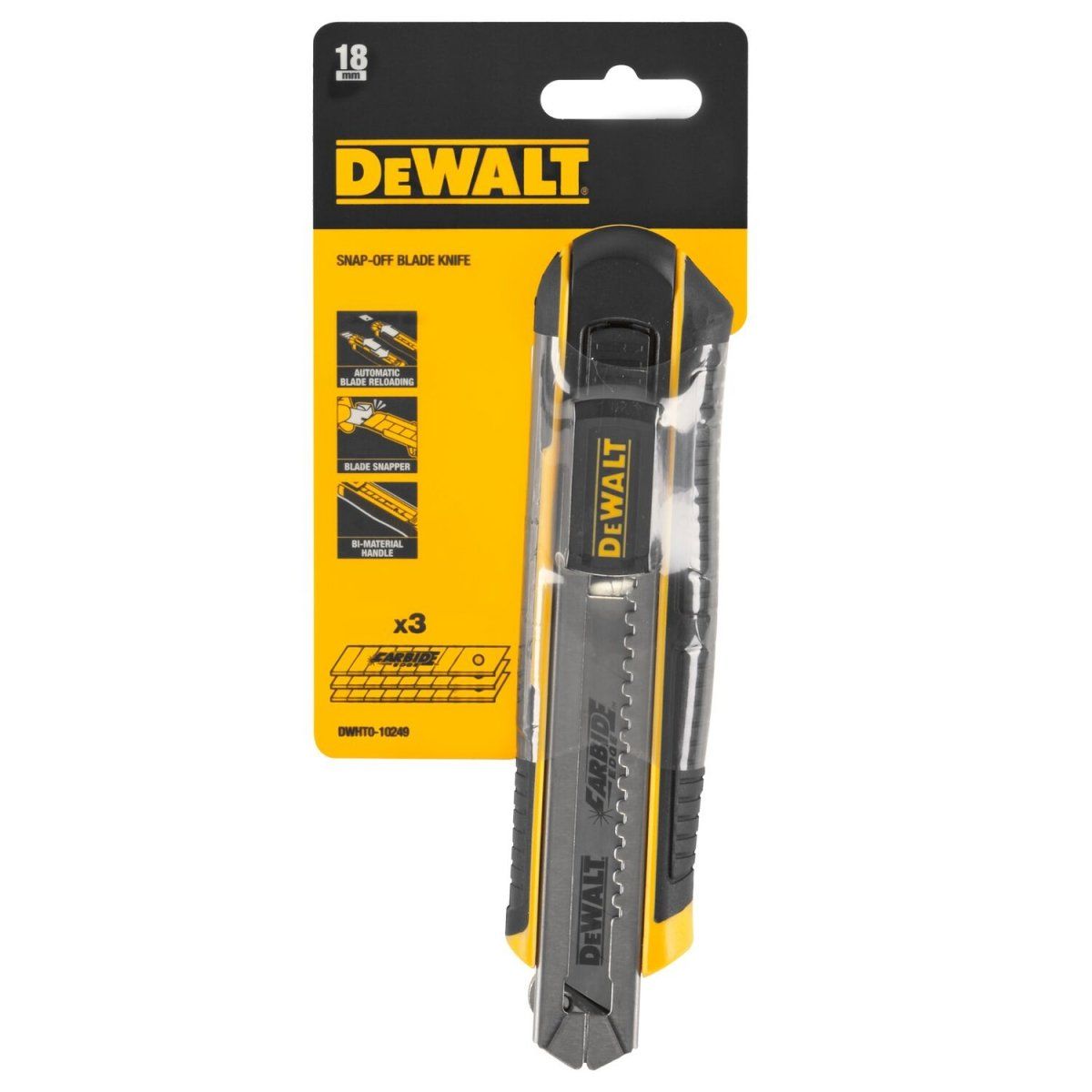 Vahetatava teraga nuga DeWalt DWHT0-10249; 109 mm