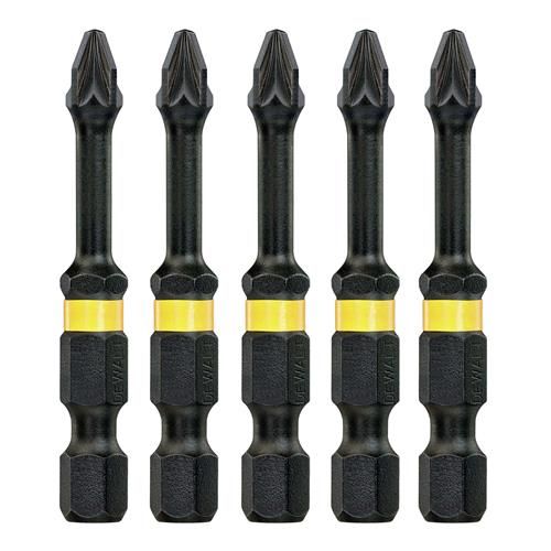 Löökkruvikeerajate otsakute komplekt DeWalt FLEXTORQ; PZ3; 57 mm; 5 tk