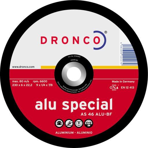 Abrasiiv lõikeketas Dronco ALU SPECIAL AS 46 ALU; 125x6x22,23 mm; 1 tk