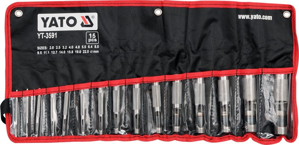 Augumeisel nahale Yato YT-3591; 2-22 mm; 15 tk