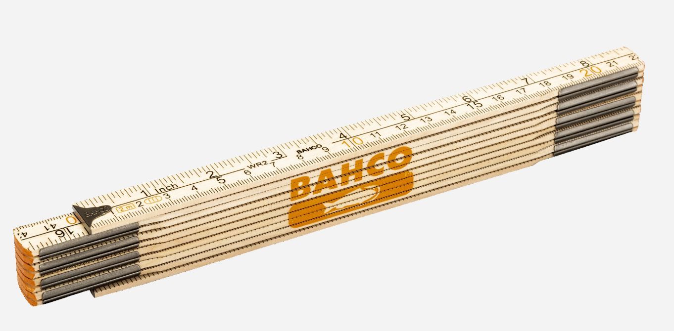 Kokkuvolditav puidust joonlaud Bahco WR2-MM; 2 m