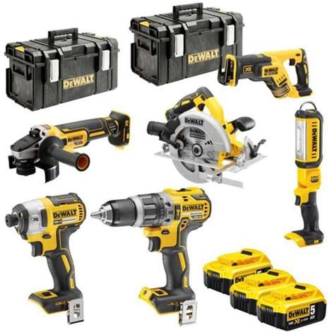 Tööriistakomplekt DeWalt DCK623P3-QW (DCG405 + DCS367 + DCS570 + DCF887 + DCD796 + DCL050); 18 V; 3x5,0 Ah aku