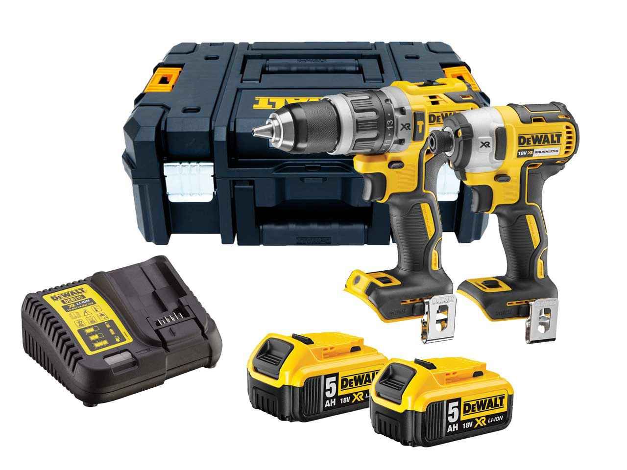 Tööriistakomplekt DeWalt DCK266P2T-QW (DCD796 + DCF887); 18 V; 2x5,0 Ah aku