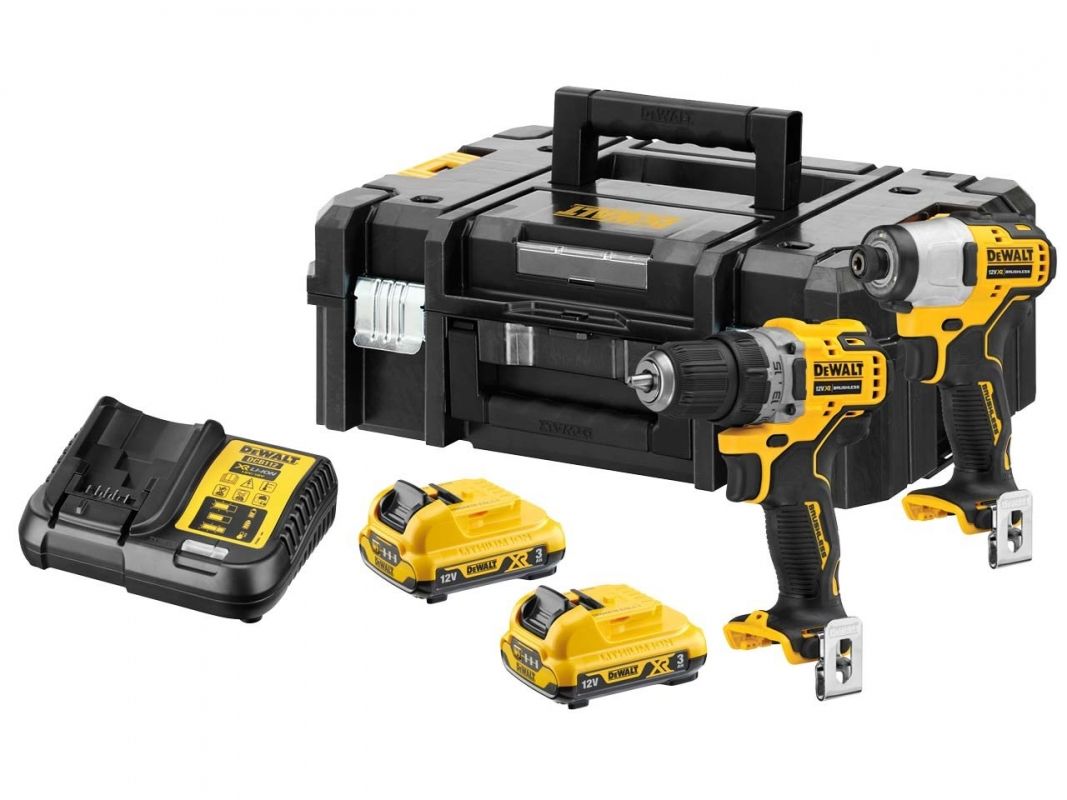Tööriistakomplekt DeWalt DCK2110L2T-QW (DCD701 + DCF801); 12 V; 2x3,0 Ah aku