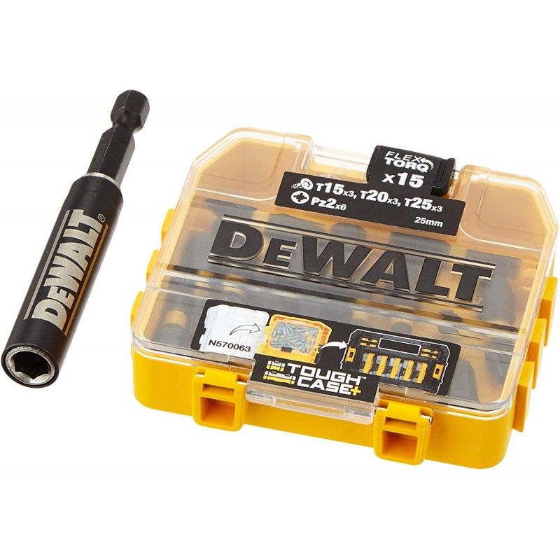 Löökpadrunite komplekt DeWalt DT70522T-QZ; 25 mm; 15 tk. + Magnetiline hoidja