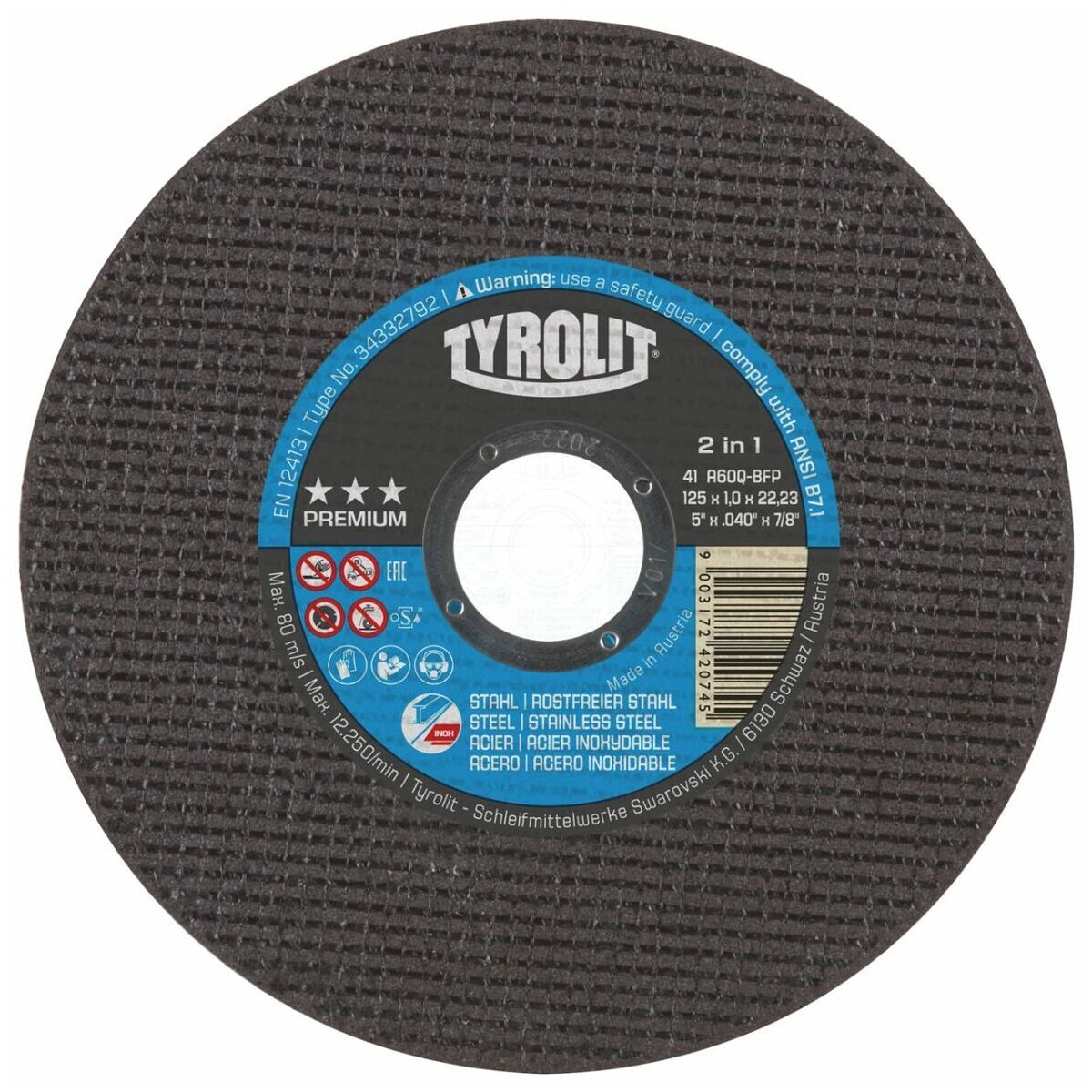 Abrasiiv lõikeketas Tyrolit 34332795; 41F; 150x1,2x22,23 mm; A46Q-BFP