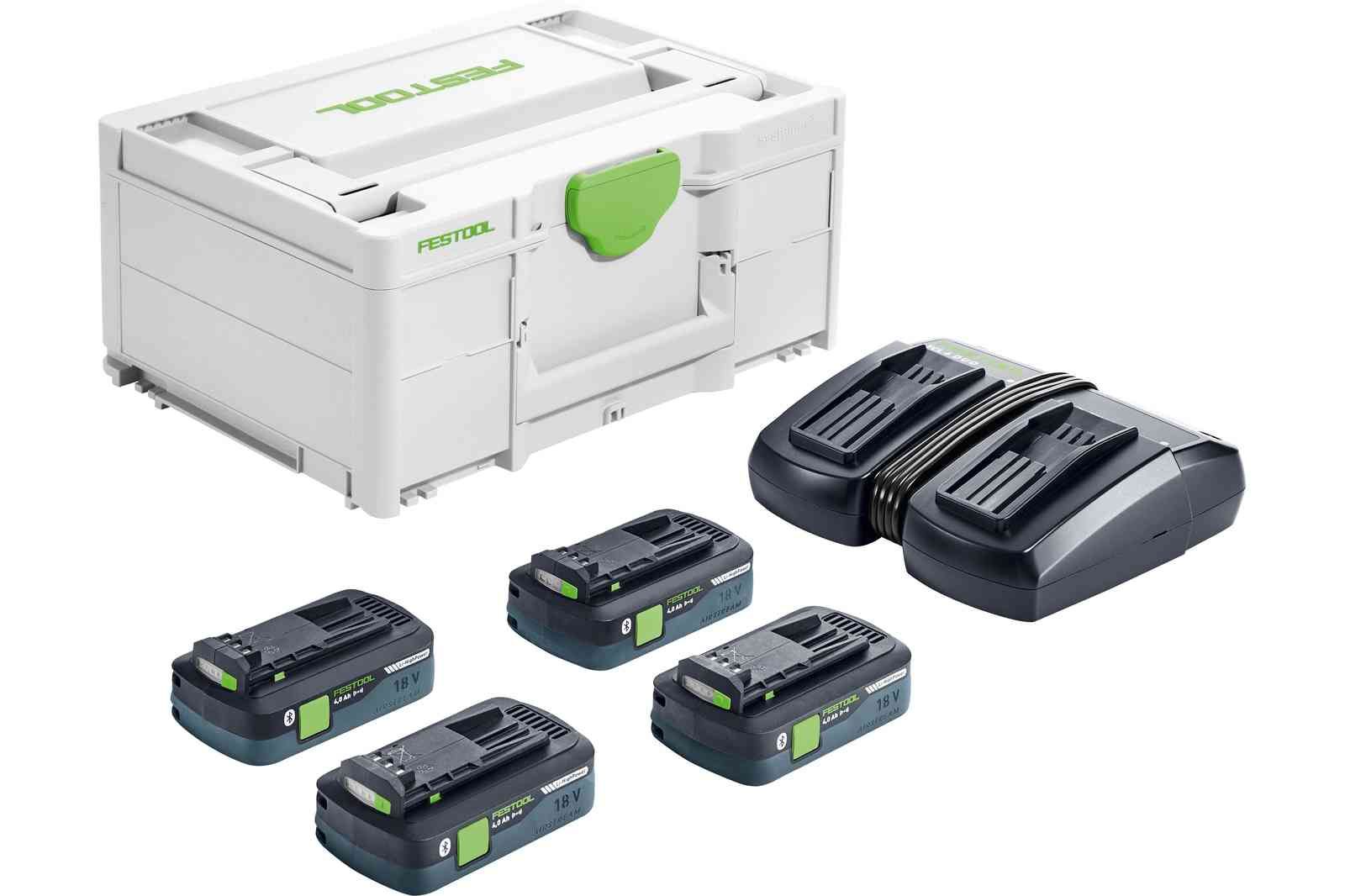 Tarvikute komplekt Festool SYS 18V 4x4,0/TCL 6 DUO; 18 V; 4x4,0 Ah aku
