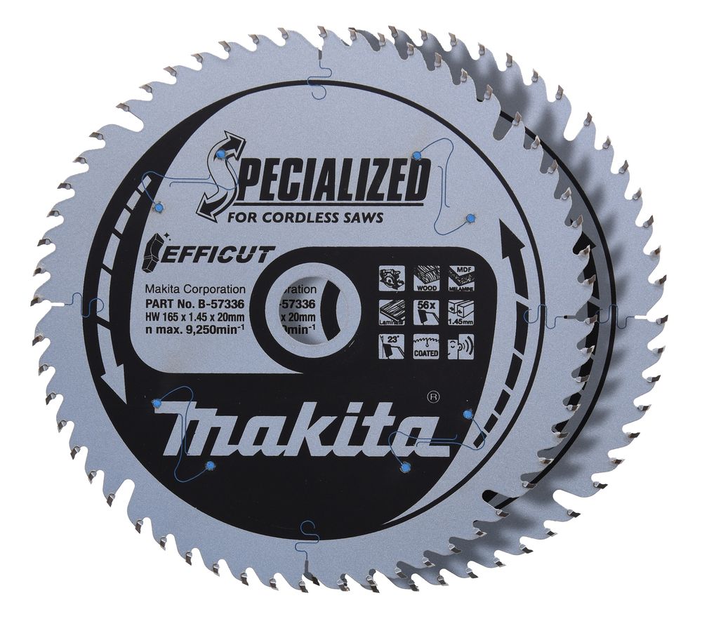 Lõikeketas Makita B-57336-2; 165x1,45x20 mm; Z56; 23°; 2 tk