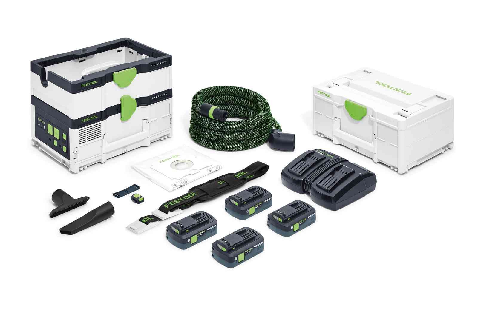 Akutolmuimeja Festool CLEANTEC CTLC SYS HPC 4,0 I-Plus; 18 V; 4x4,0 Ah aku