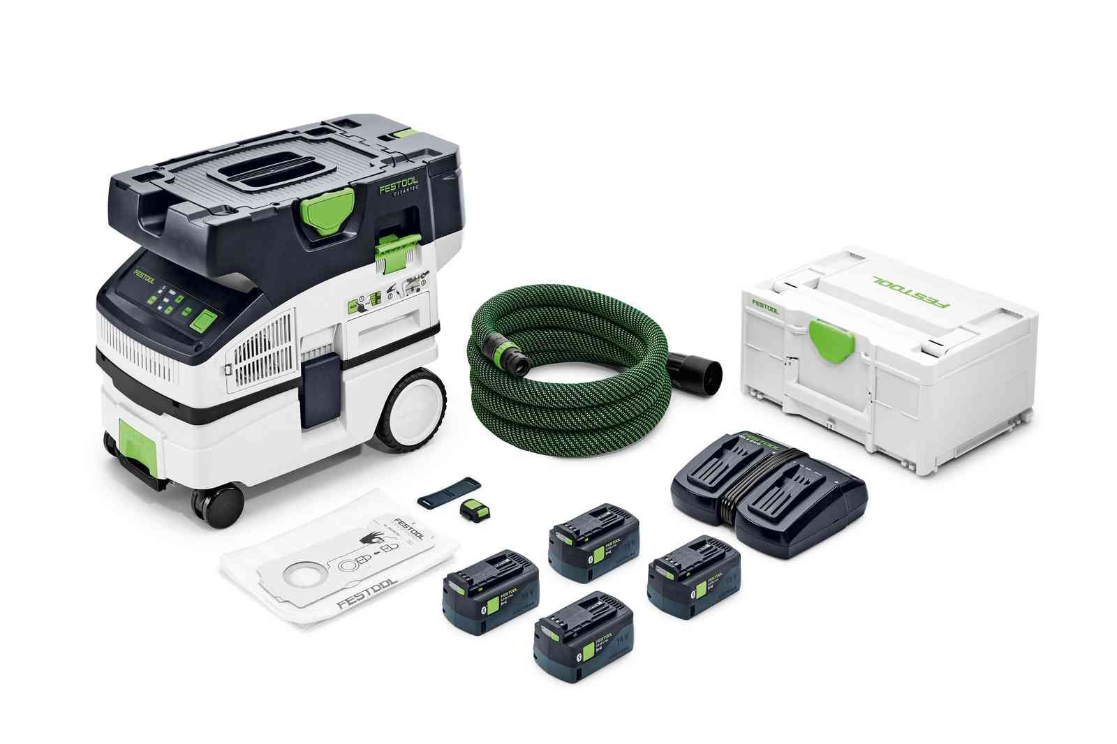 Akutolmuimeja Festool CLEANTEC CTLC MINI I-Plus; 18 V; 4x5,0 Ah aku