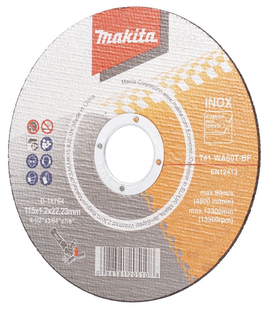 Abrasiiv lõikeketas Makita D-18764-10; 115x22,23 mm; 10 tk