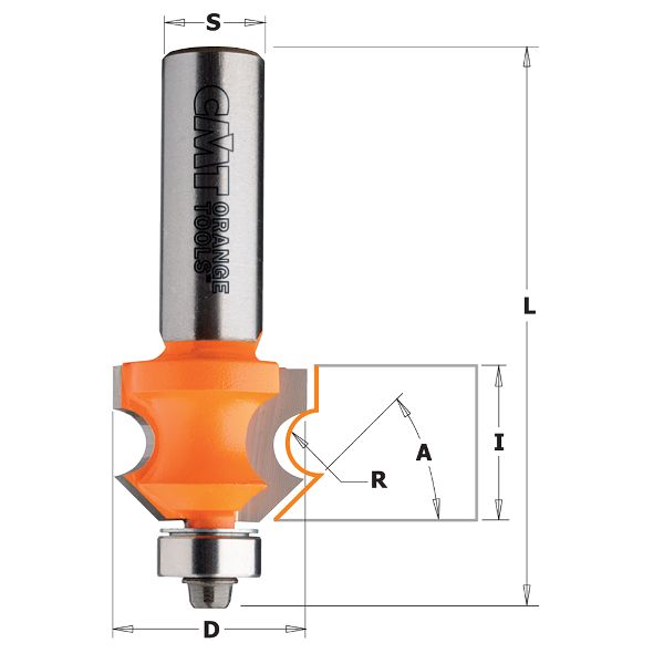Profiili soonefrees CMT; S=12 mm; D=23,8 mm; R=4 mm; laagripesaga