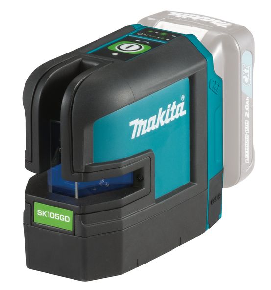 Ristjoonlaser Makita SK105GDZ; 12 V roheline (ilma aku ja laadijaita)