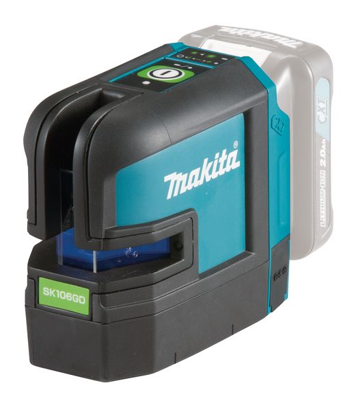 Ristjoonlaser Makita SK106GDZ; 12 V roheline (ilma aku ja laadijaita)