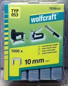 Klambrid Wolfcraft; 10 mm; 1000 tk.; tüüp 53; teras