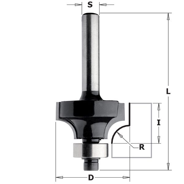 Ümardamisfrees CMT Contractor K938-222; R=4,8; S=8; D=22,2 mm; laagripesaga