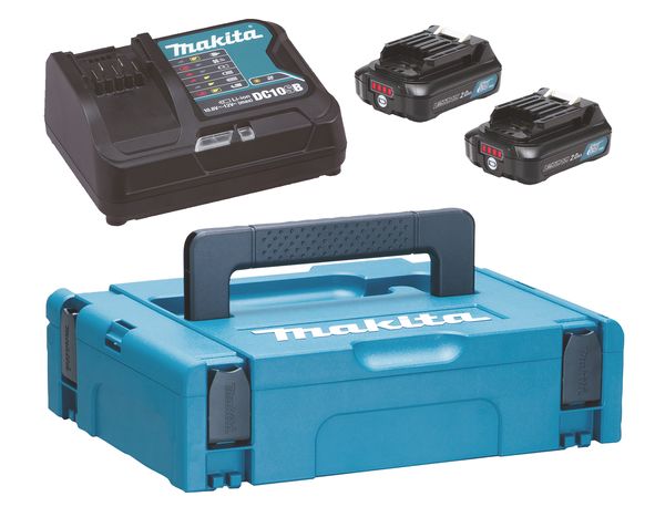 Tarvikute komplekt Makita 197658-5; 12 V; 2x2,0 Ah aku + Laadija DC10SB