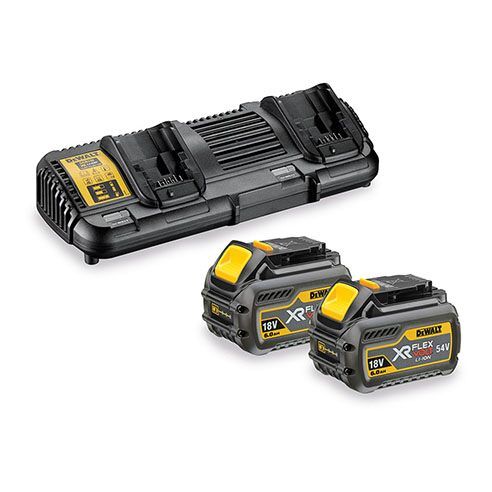 Tarvikute komplekt DeWalt FlexVolt; 18 V; 54 V; 2x6,0 Ah aku + Laadija DCB132