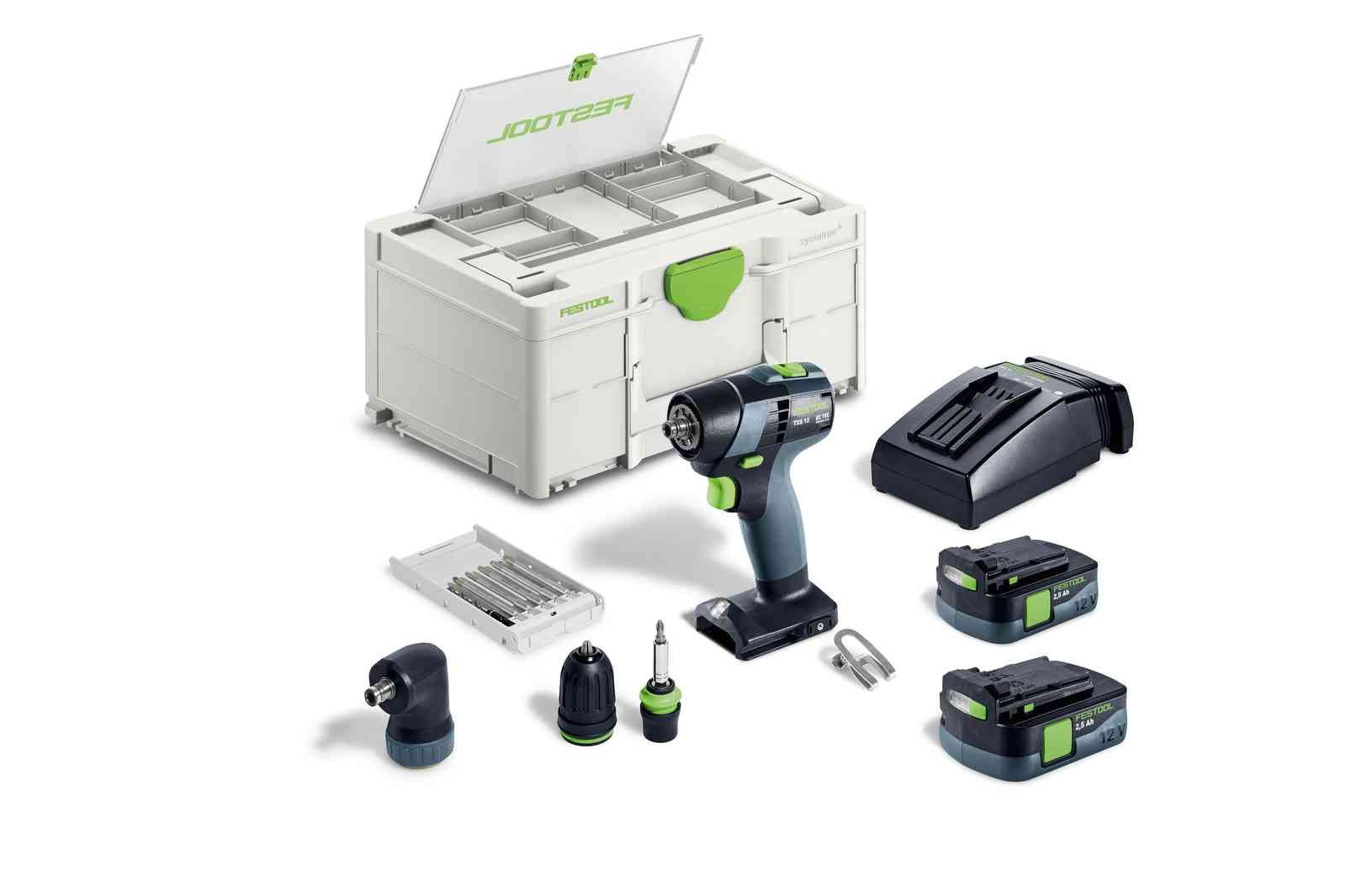 Trell-kruvikeeraja Festool TXS 12 2,5-Set 10,8 V; 2x2,5 Ah aku