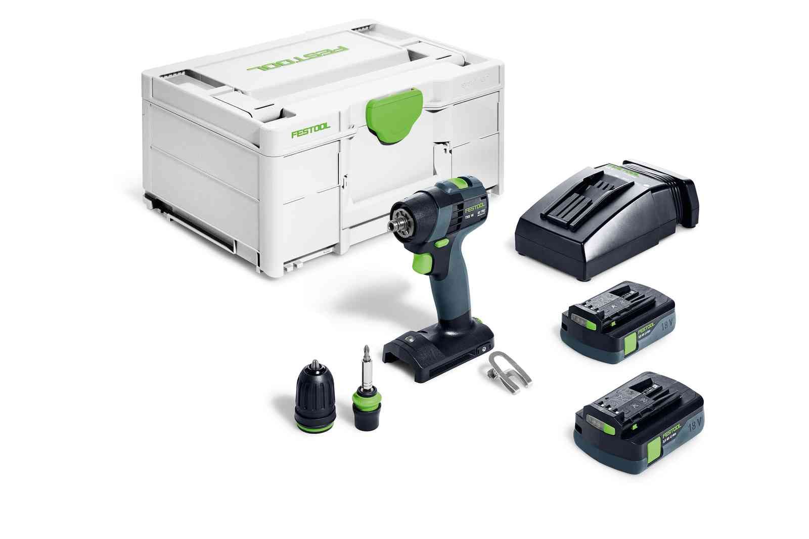 Trell-kruvikeeraja Festool TXS 18 C 3,0-Plus 18 V; 2x3,0 Ah aku
