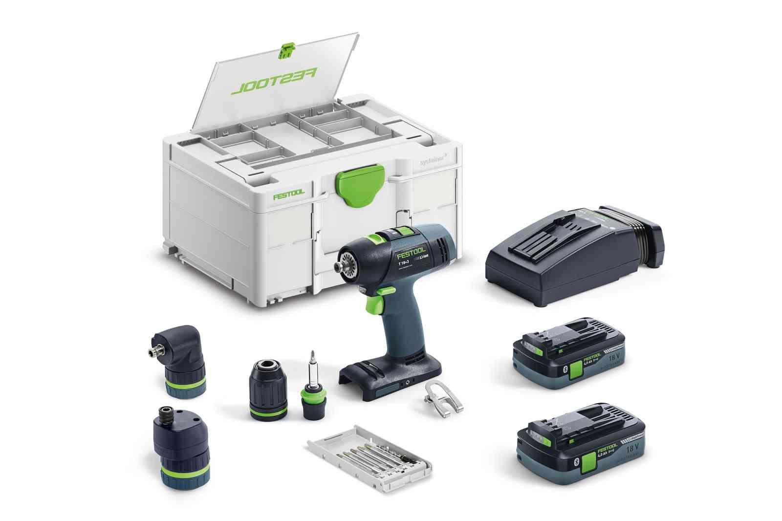 Trell-kruvikeeraja Festool T 18+3 HPC 4,0 I-Set;  18 V; 2x4,0 Ah  aku