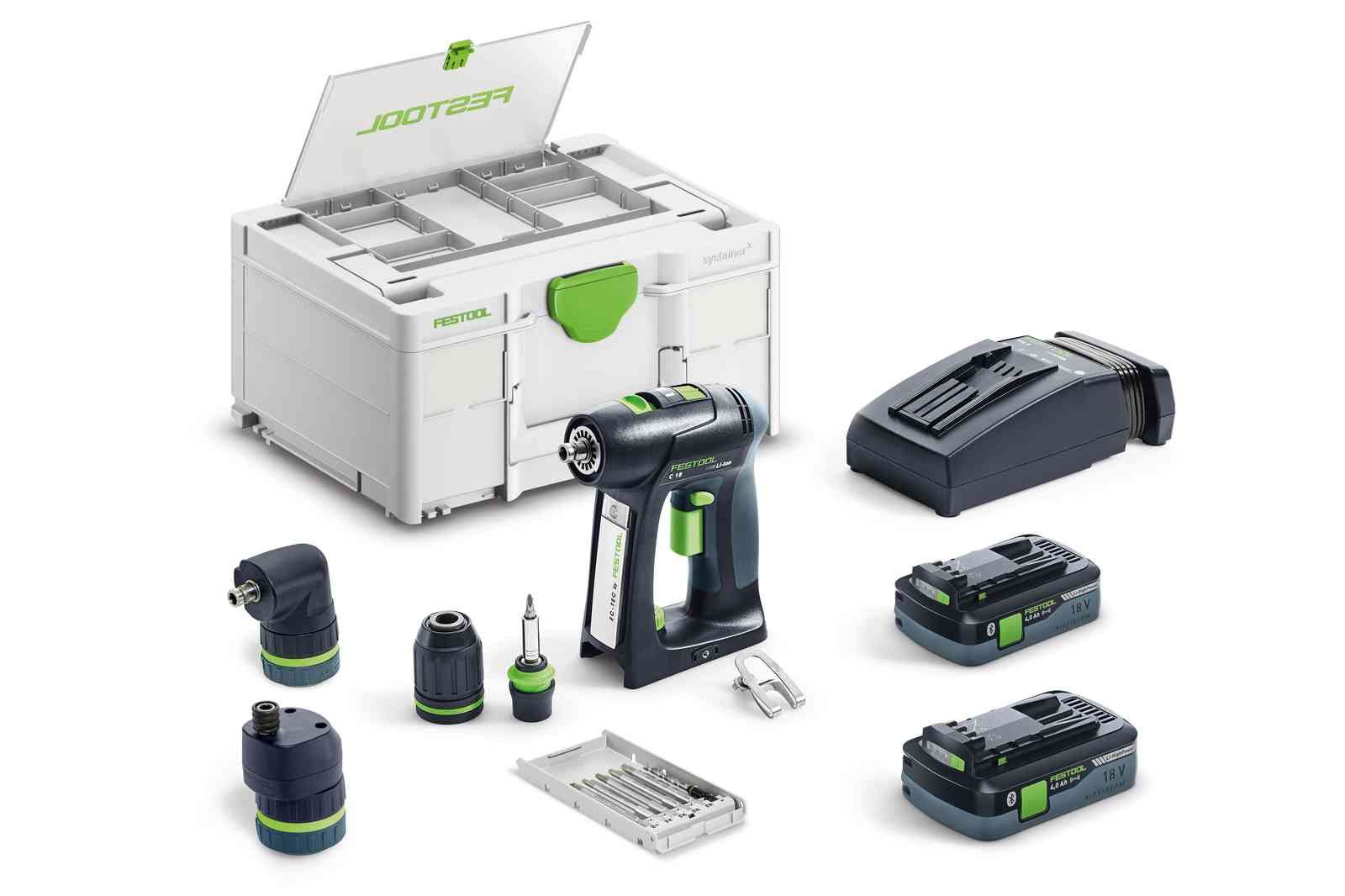 Trell-kruvikeeraja Festool C 18 HPC 4,0 I-Set;  18 V; 2x4,0 Ah akum aku