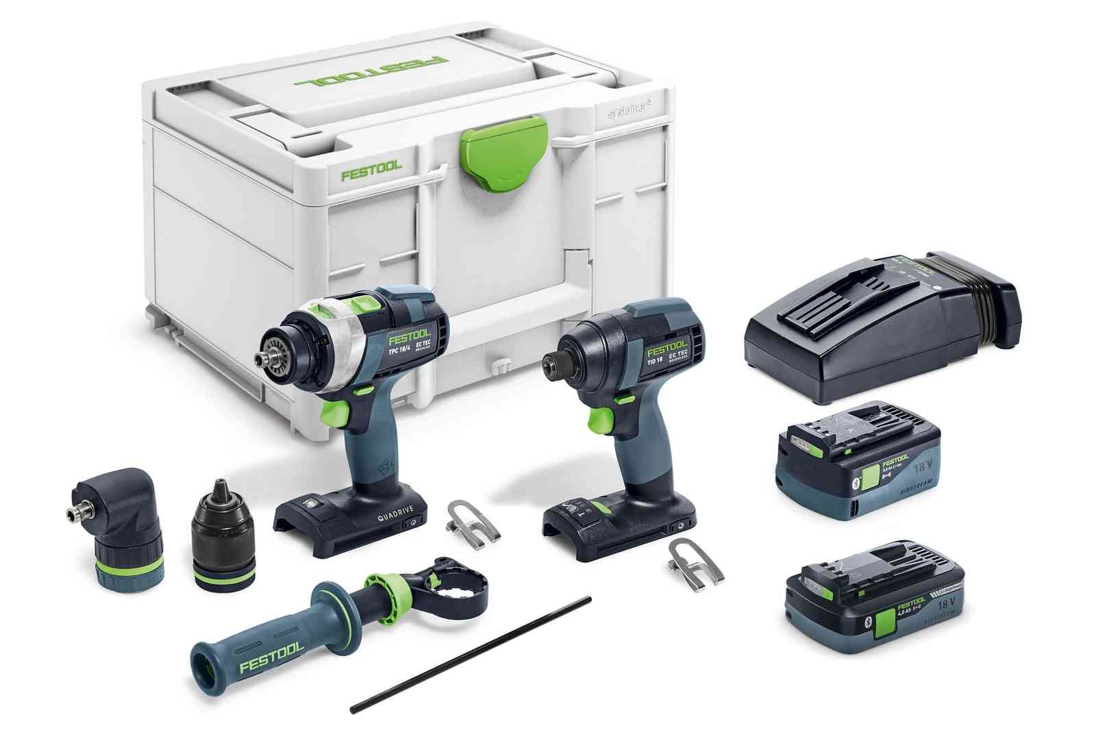 Tööriistakomplekt Festool TID 18 5,0/4,0-Set TPC 18/4;  18 V; 5,0 Ah + 4,0 Ah aku
