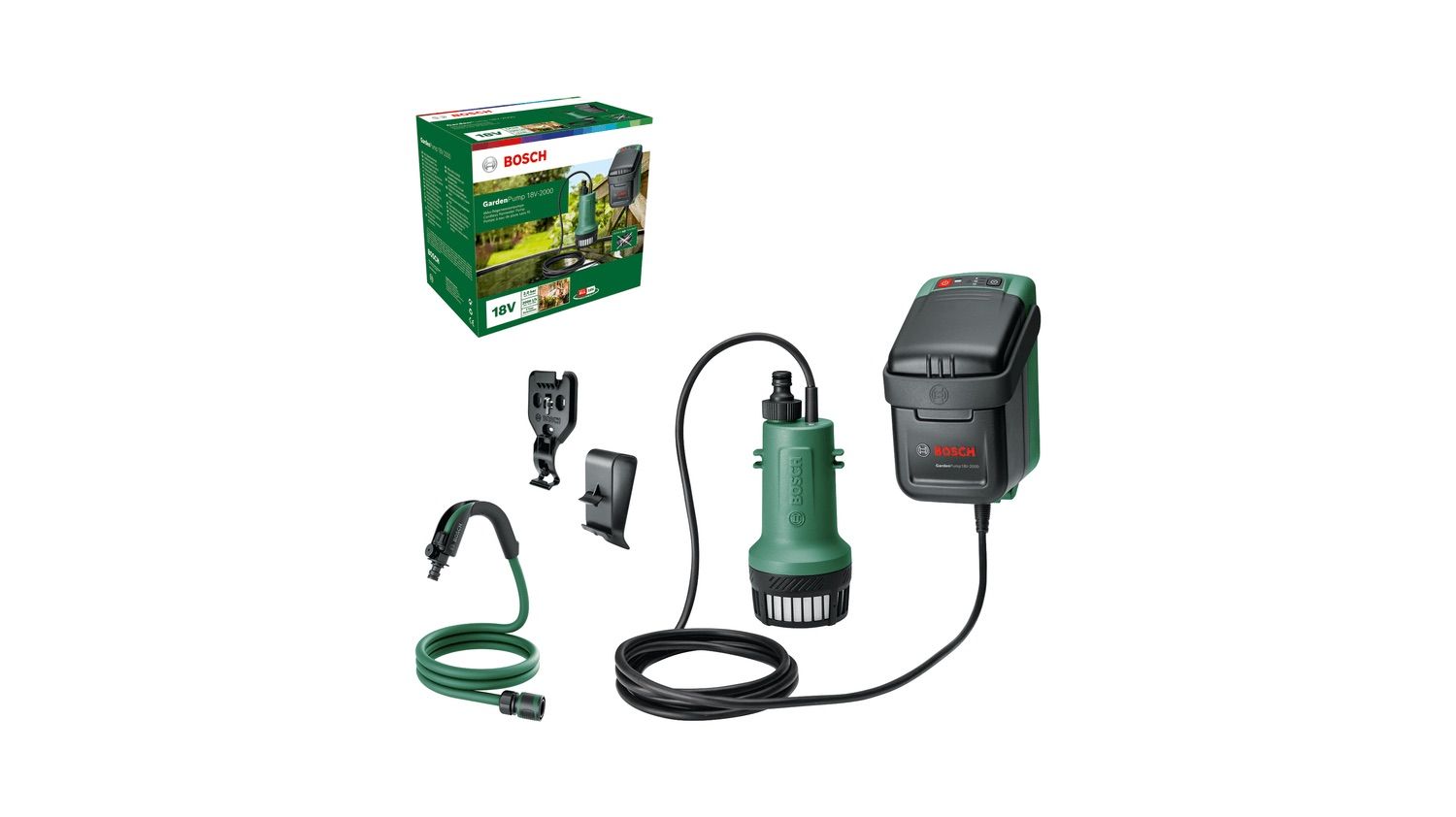 Aiapump Bosch GardenPump 18V-2000 Solo; 18 V (ilma aku ja laadijata)
