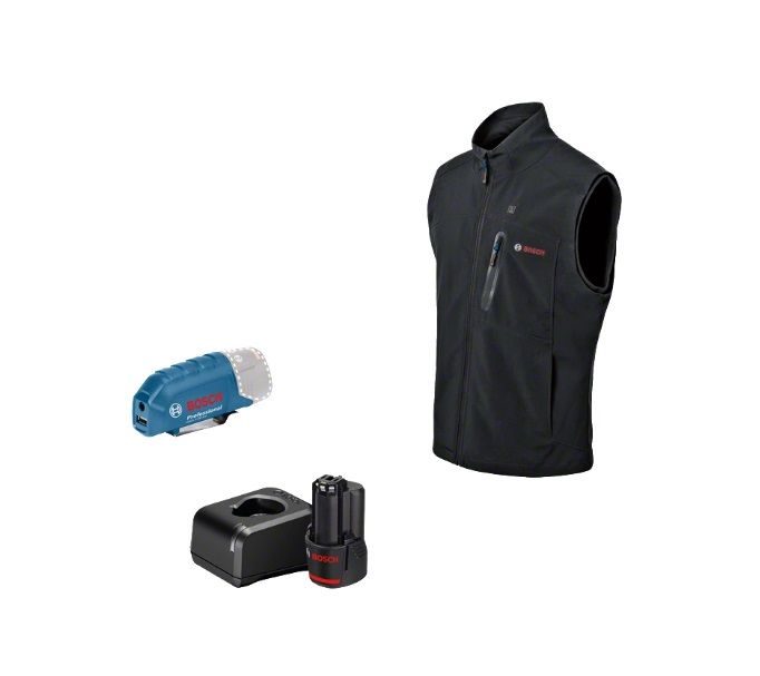 Soojendusega vest Bosch GHV 12; M; 12 V; 1x2,0 Ah + usb adapter GAA 12V-21