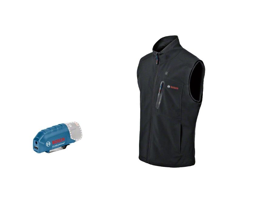 Soojendusega vest Bosch GHV 12; L; 12 V + usb adapter GAA 12V-21 (ilma aku ja laadijata)