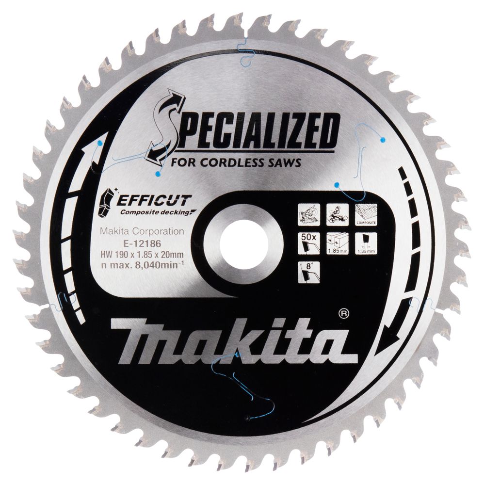 Lõikeketas Makita E-12186 TCT; 190x1,85x30 mm; T50; 15°