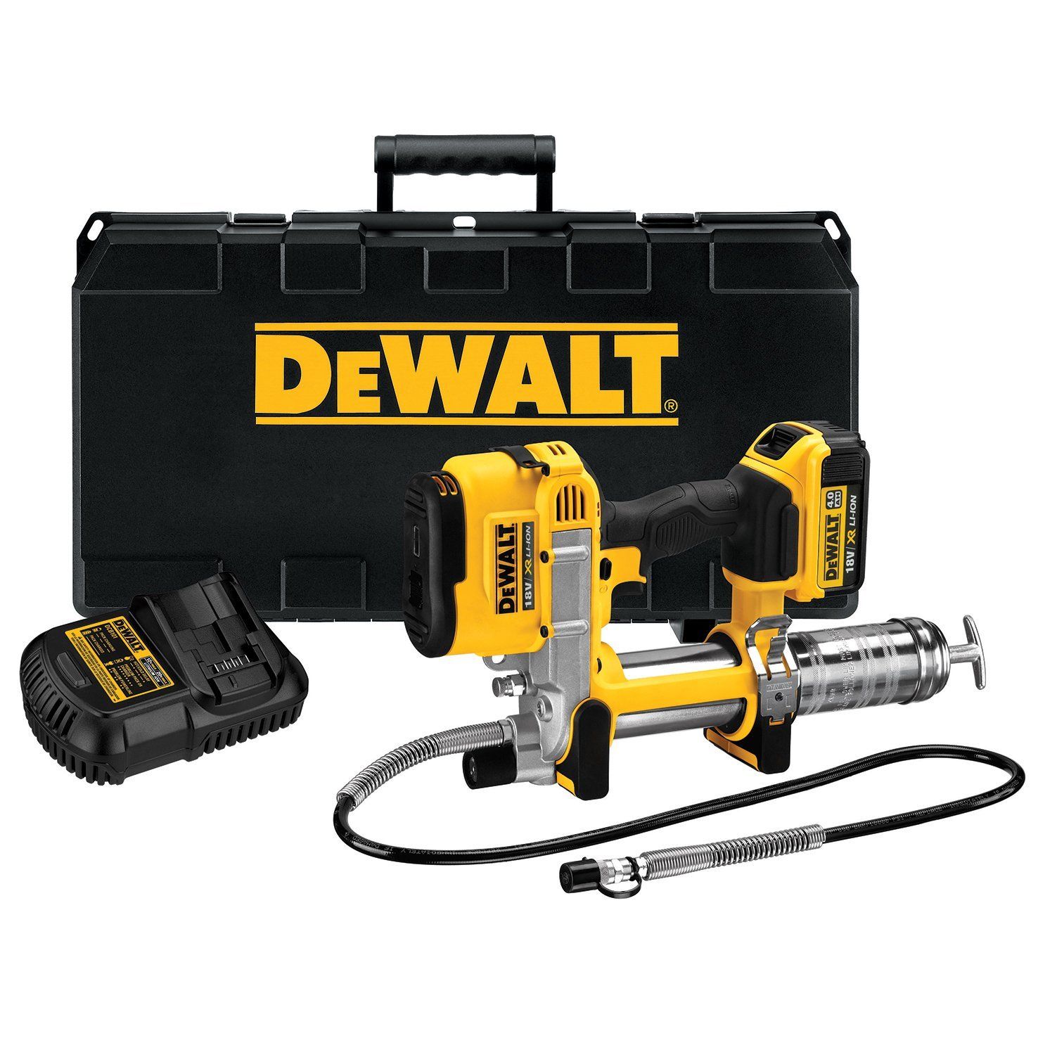 Juhtmevaba määrdeaine prits DeWalt DCGG571M1-QW; 18 V; 1x4,0 Ah aku
